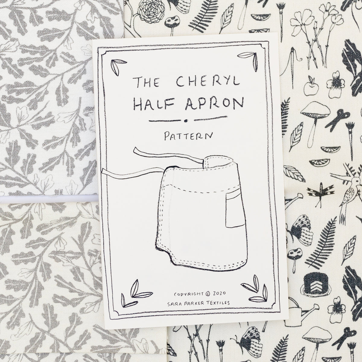 Printed apron pattern with pre-cut screen printed fabric